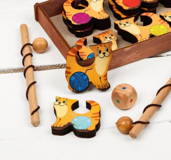 Игра «Поймай-ка. Котики» удочка с шариком