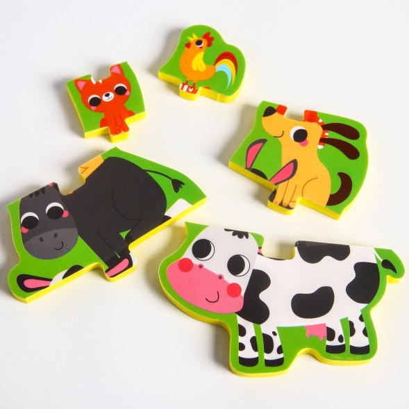 Игрушка - пазл для ванны (головоломка), «Пирамидка:Домашние животные» 5 деталей