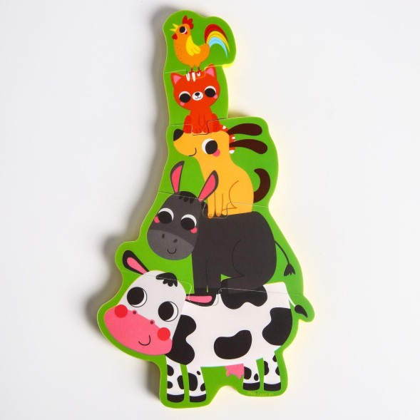 Игрушка - пазл для ванны (головоломка), «Пирамидка:Домашние животные» 5 деталей