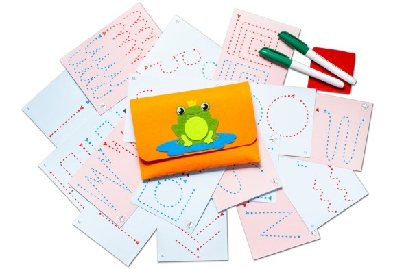Набор карточек для рисования двумя руками "Лягушка"