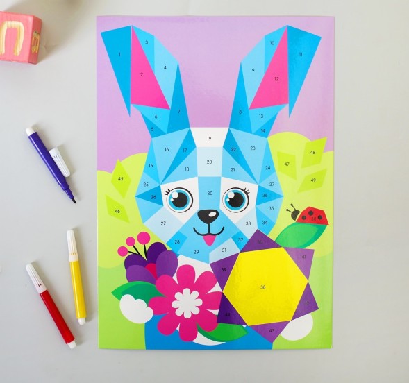 Полигональная аппликация "Зайчик"