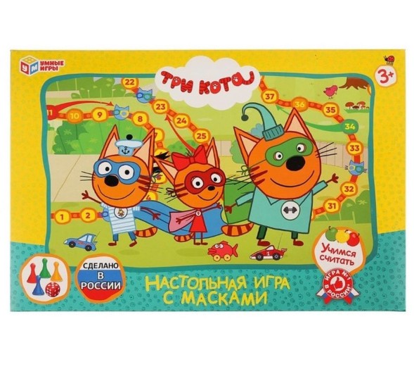 Настольная игра-ходилка «Три Кота» с масками