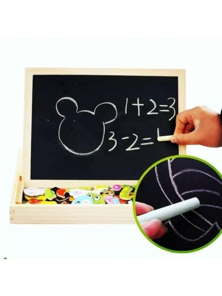 Обучающий чемоданчик 2 в 1 Зоопарк (доска 2х сторонняя, магниты), 120 деталей