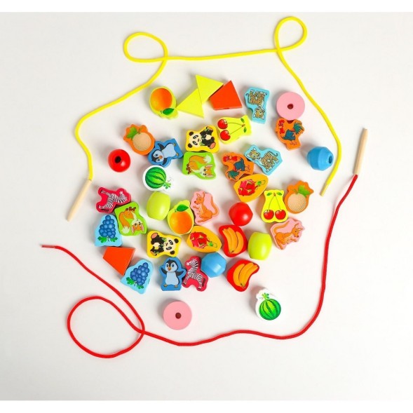 Шнуровка в банке 40 деталей, 2 иглы , 2 шнурка, шнурок 90 см