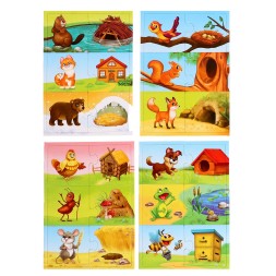 Парные пазлы «Кто где живёт?», 24 детали