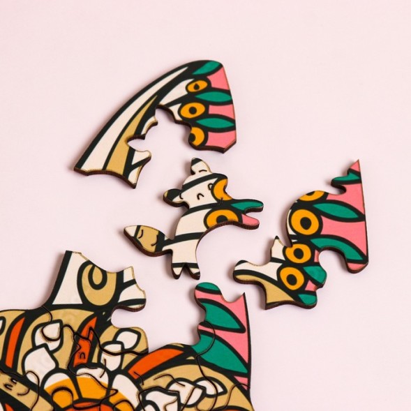 Пазлы фигурные «Кошка», 47 деталей, дерево