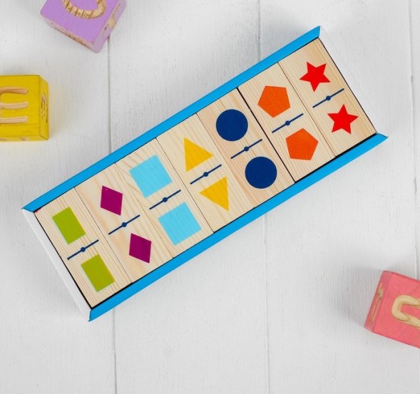 Домино «Геометрические фигуры», 28 деталей