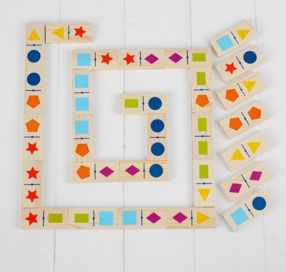 Домино «Геометрические фигуры», 28 деталей