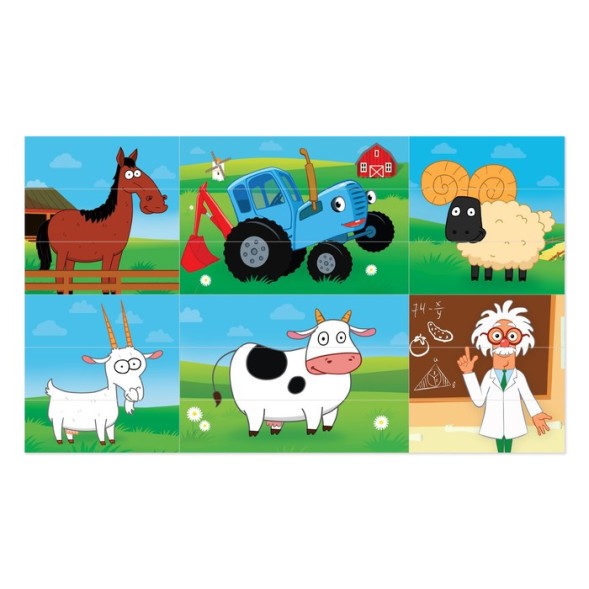 Блочный конструктор Синий трактор