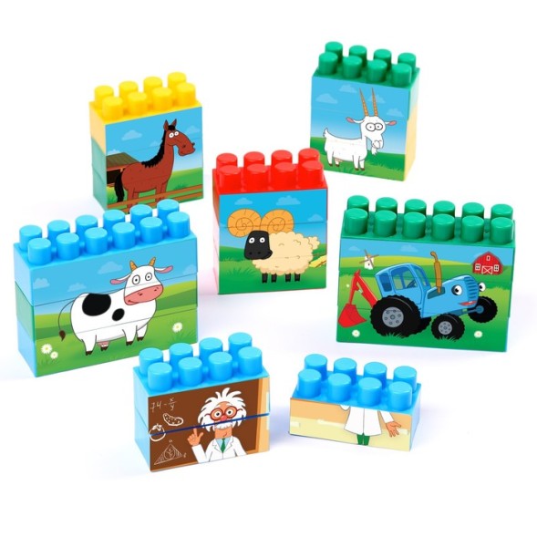 Блочный конструктор Синий трактор