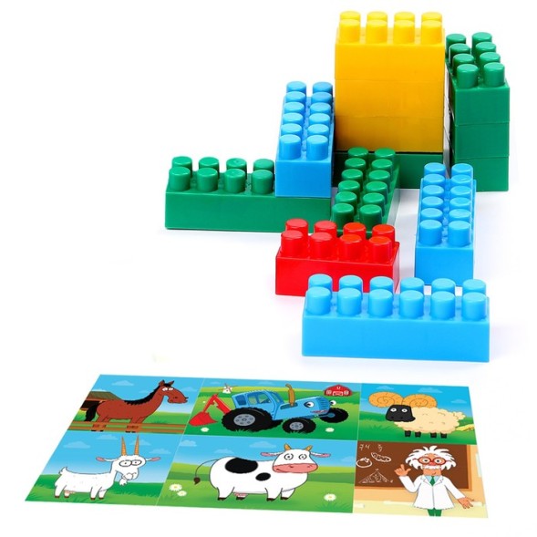 Блочный конструктор Синий трактор