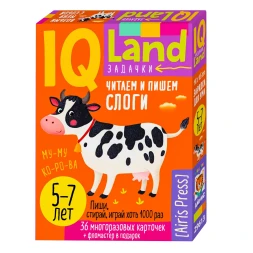 IQ карточки Айрис ПРЕСС Многоразовые с маркером Читаем и пишем слоги 5+