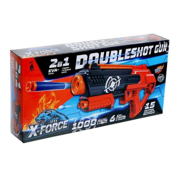Бластер DOUBLESHOT GUN, стреляет мягкими пулями