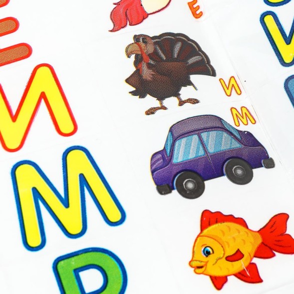 Конструктор синий трактор+тележка с буквами, 39 дет. Город мастеров