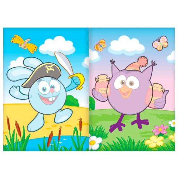 Книга с аппликациями, «Смешарики», Крош и Нюша, 20 стр.