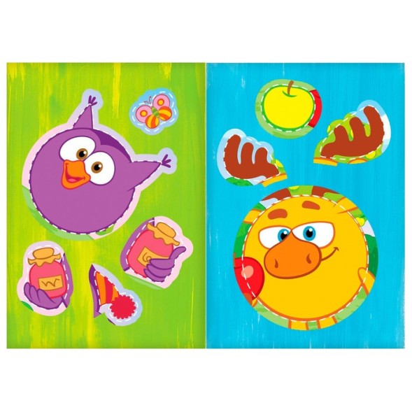 Книга с аппликациями, «Смешарики», Крош и Нюша, 20 стр.