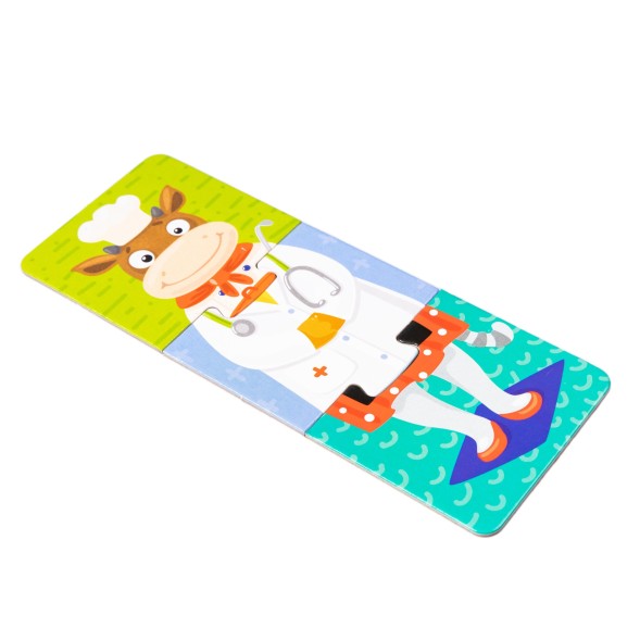 Тройные пазлы «Звери и профессии» (18 элементов)