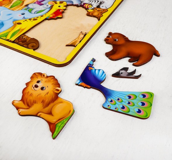 Головоломка &quot;Животные мира&quot;, размер 27*27 см, Лесная мастерская