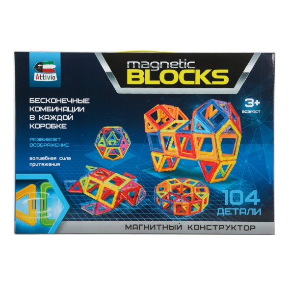Конструктор магнитный Attivio 104детали
