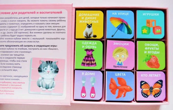 Мини-книжки для малышки (9 книжек-кубиков)