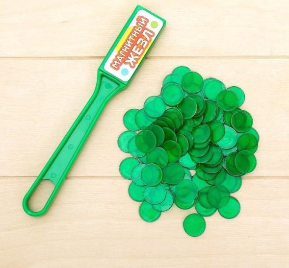 Магнитная игра «Магнитный жезл», 100 магнитных фишек, по методике Монтессори