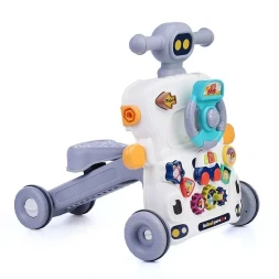 Развивающий центр - ходунки каталка "Учись играя" музыкальные, 5 в 1 (ходунки, каталка, самокат, столик развивающий, машинка)