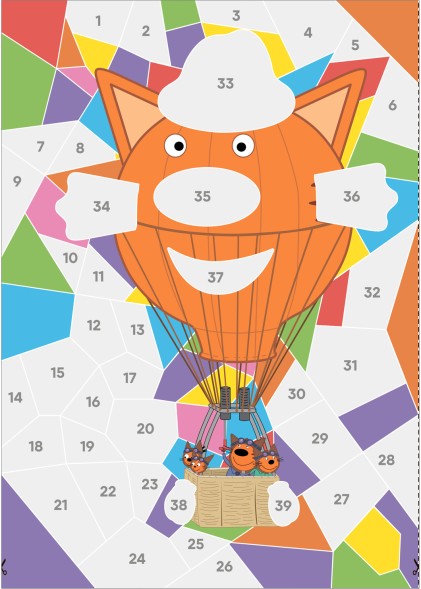 Транспорт (Три кота. Рисуем наклейками по номерам)