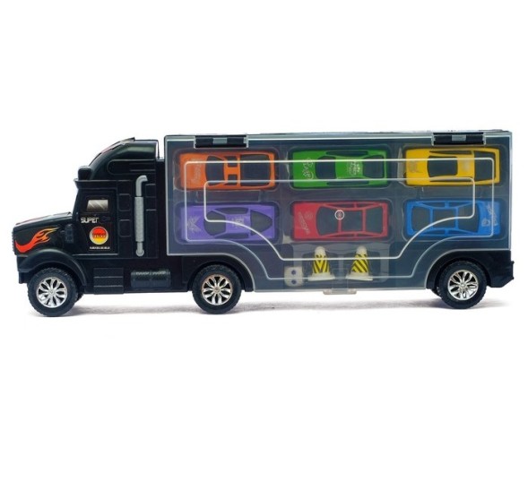 Грузовик «Перевозчик», 6 металлических машин в комплекте + игра