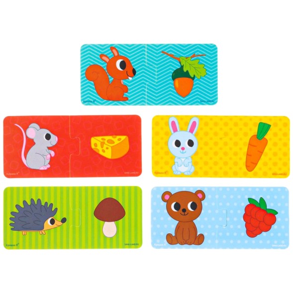 Мягкий пазл для малышей «Кто что ест?», 5 пазлов, Крошка Я