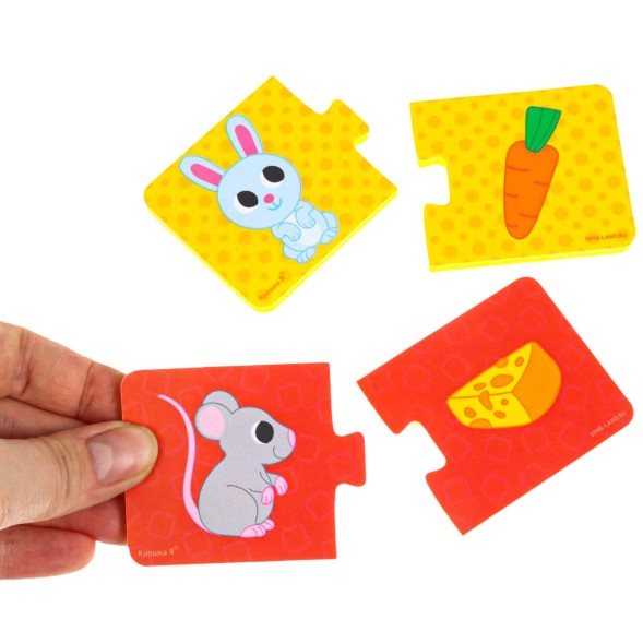 Мягкий пазл для малышей «Кто что ест?», 5 пазлов, Крошка Я