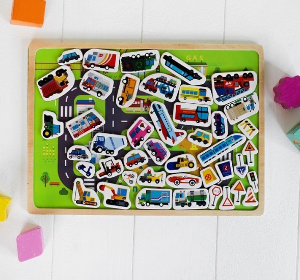 Конструктор магнитный «Городское движение», игровое поле: 29 × 21 см