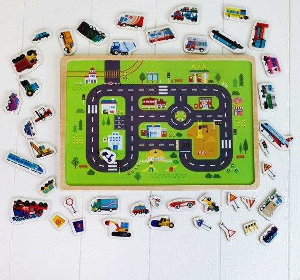 Конструктор магнитный «Городское движение», игровое поле: 29 × 21 см