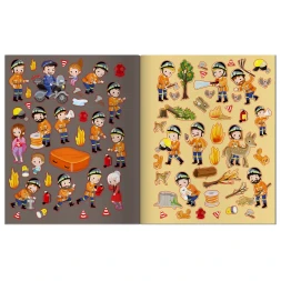 Книжка с наклейками АЙРИС-пресс с наклейками А4 Пожарные-спасатели 70 наклеек