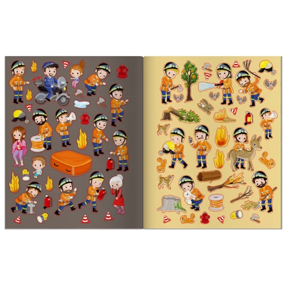 Книжка с наклейками АЙРИС-пресс с наклейками А4 Пожарные-спасатели 70 наклеек