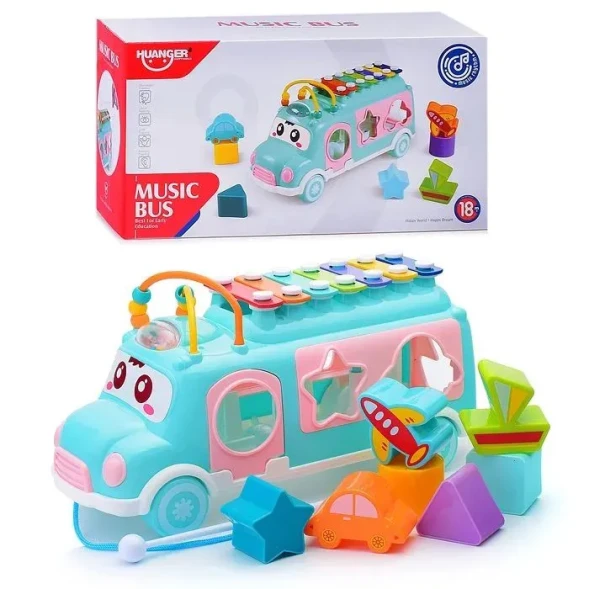 Сортер-металлофон Мультяшный автобус, Huanger