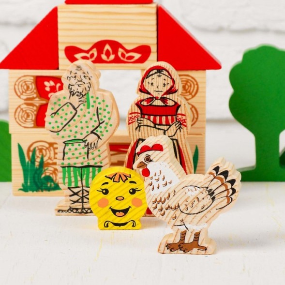 Конструктор "Первые сказки: Колобок, Курочка Ряба, Теремок", 30 элементов