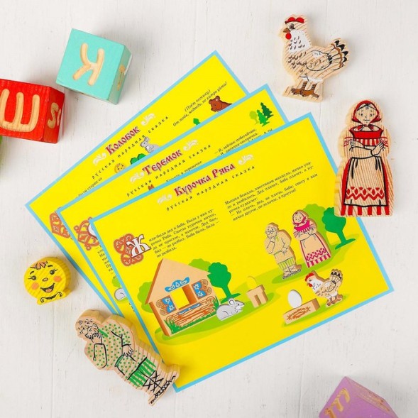 Конструктор "Первые сказки: Колобок, Курочка Ряба, Теремок", 30 элементов