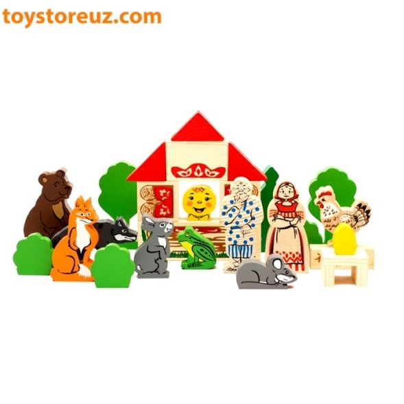 Конструктор "Первые сказки: Колобок, Курочка Ряба, Теремок", 30 элементов