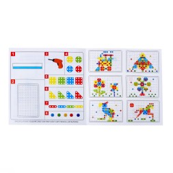 Пластмассовый конструктор в чемоданчике «Создавай и играй», с электрическим шуруповёртом, 106 деталей