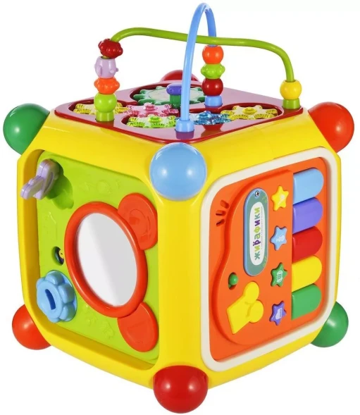Развивающий центр "Мультикуб", 7 игр на каждой стороне, с телефоном и пианино