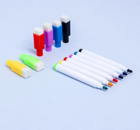 Маркер цветной на водной основе, с магнитом, набор 6 шт.