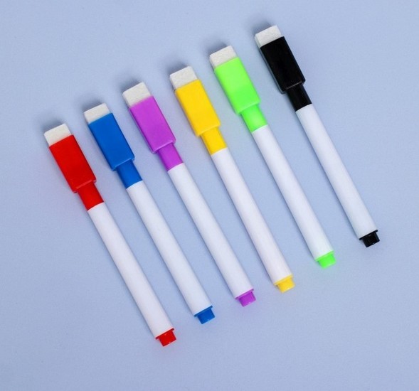 Маркер цветной на водной основе, с магнитом, набор 6 шт.