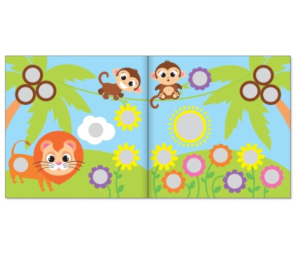 Наклейки «Весёлые кружочки. Дикие животные», 12 стр.