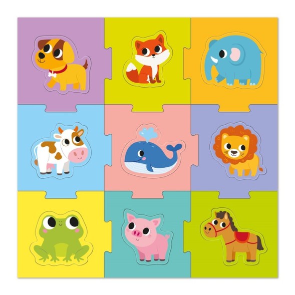 Пазлы в пластиковой упаковке «Весёлые зверята», 18 деталей
