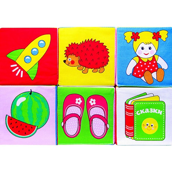 Набор развивающих мягких кубиков "Предметы"