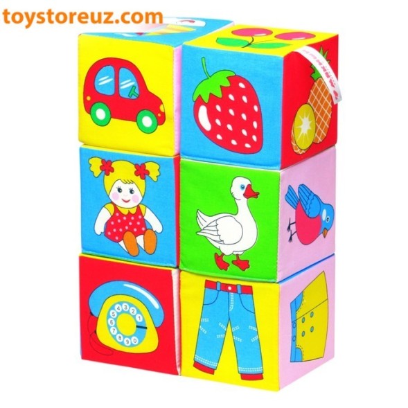 Набор развивающих мягких кубиков "Предметы"