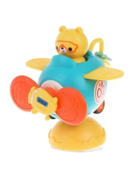 Развивающая игрушка 3в1 &quot;Самолетик&quot;: инерц. каталка, спинер, присоска. Жирафики