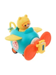 Развивающая игрушка 3в1 &quot;Самолетик&quot;: инерц. каталка, спинер, присоска. Жирафики