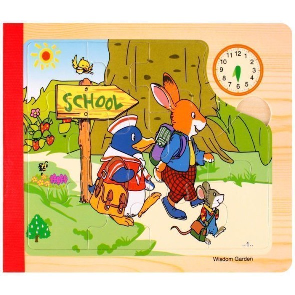 Пазл-книжка деревянная 14,6*12,5см 6 пазлов по 11 деталей