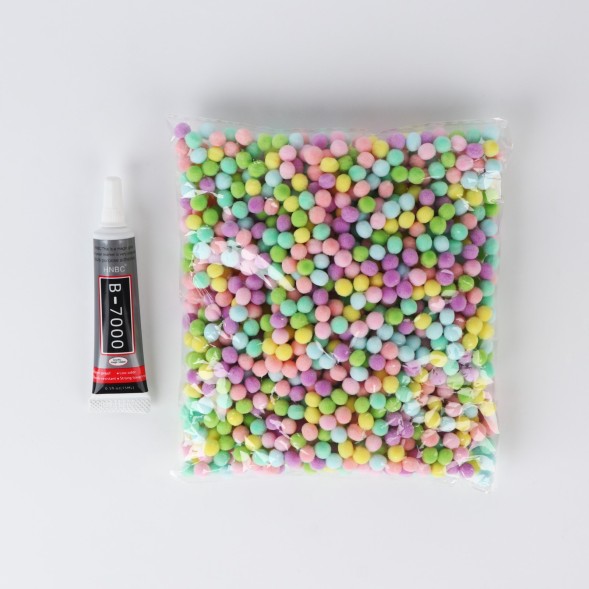 Игрушка помпонами «Медведь», разноцветный